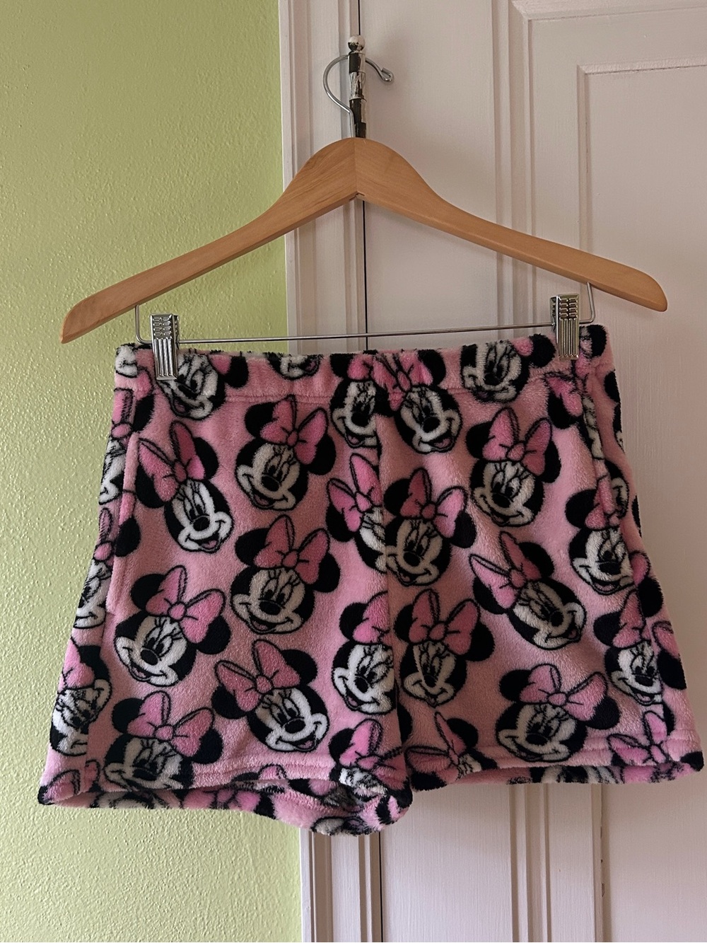 Disney Pink Minnie Mouse Fleece High Waist Shorts - Picture 1 of 4